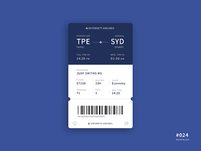 UI 024 024 24 app boarding pass daily 100 challenge dailyui design flight flight app pass ticket ui uidesign wallet