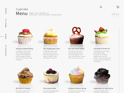UI 043 043 43 app cupcakes daily 100 daily 100 challenge daily challange dailyui design food and drink food app foodapp menu menu bar menu design ui uidesign