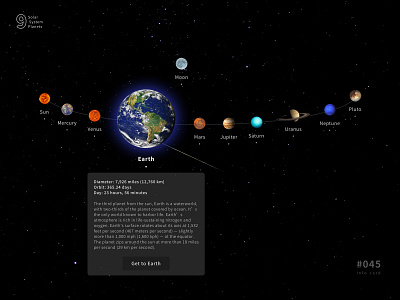 UI 045 045 45 app button card daily 100 daily 100 challenge daily challange dailyui design info card info design planet earth ui uidesign