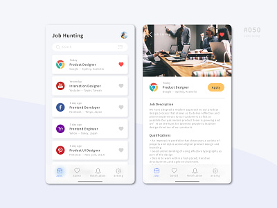 UI 050 050 50 app daily 100 daily 100 challenge daily challenge dailyui design dribbble job job app job application job board job listing ui uidesign