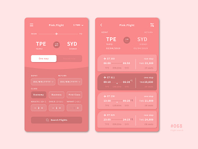 UI 068 068 68 app button daily 100 daily 100 challenge daily challenge dailyui design flight flight app flight booking flight booking app flight search icon pink ui uidesign