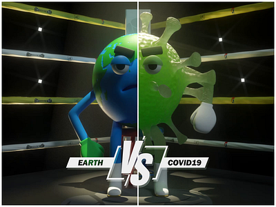 EARTH vs COVID19 3d art 3dartist 3dartwork concept covid19 dailyrender design illustration
