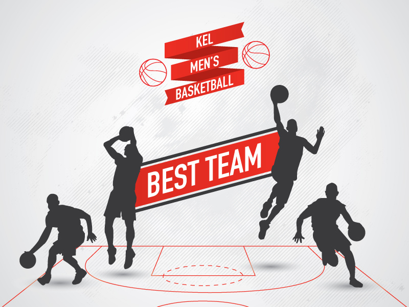 KEL Men's Basketball poster basketball sport certificate player team man silhouette appreciation ribbon graphic