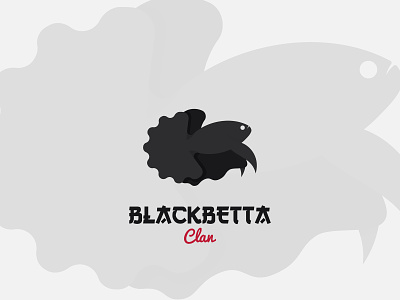 Black Betta art bettafish brand branding character clean design fish fish logo flat graphic design icon identity illustration illustrator lettering logo minimal sketch vector