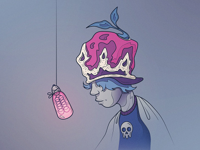 Hat_hat_bulb art boy bulb crown digital edison edisonbulb hat illustration leaf skull