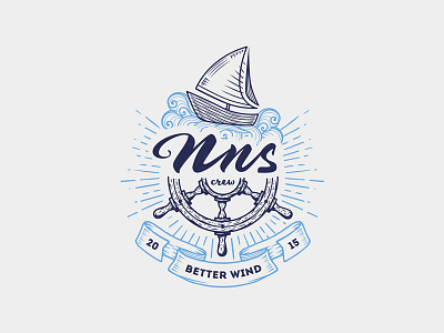 NNS Crew logo + brand crew logo logotype sail sailing team water waves