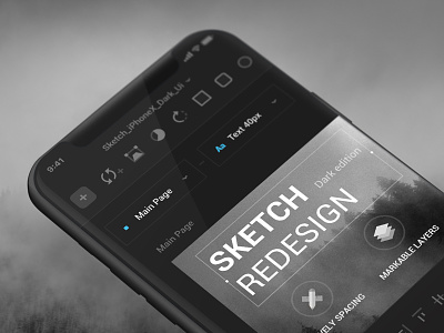 Sketch App iPhone X app dark design download flat free iphone sketch ui ux x