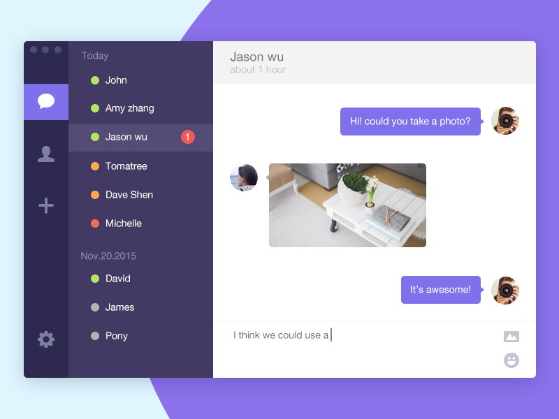 Daily UI Day 13 Direct Messaging by tomatree on Dribbble