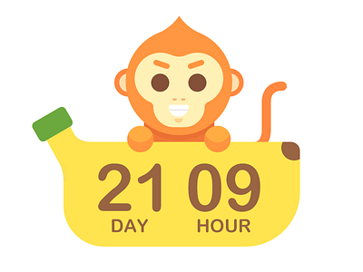 Daily UI Day 14 Countdown Timer countdown timer daily ui illustration monkey new year ui