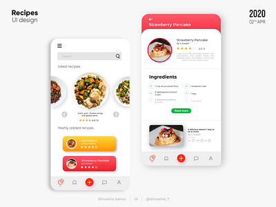 RecipiesUI light theme branding design recipes ui ui uidesign uidesigner uiux uiuxdesign ux