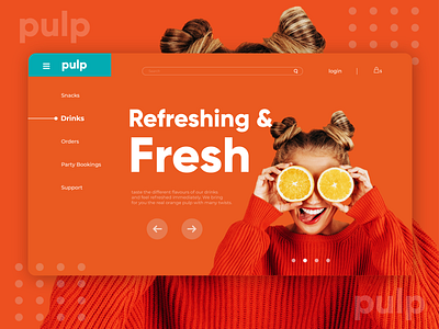 Pulp UI concept app beverage beverage design branding design drinks drinkui fruit fruit app icon juicy ui uidesign uidesigner uiux ux webui