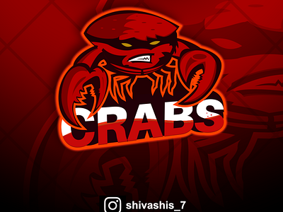 Crab Mascot logo art artist design esports esports logo graphic graphicdesign graphicdesigner illustration illustrator logo logodesign logodesigner mascot mascotdesign