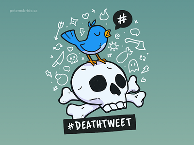 DeathTweet FIN cartoon character design illustration procreate sketchbookpro