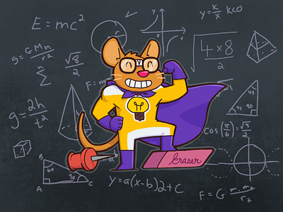 Mighty Smart Mouse cartoon character character design illustration mouse procreate