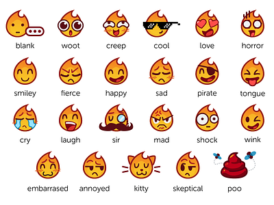 Flame Guy Emoji Set