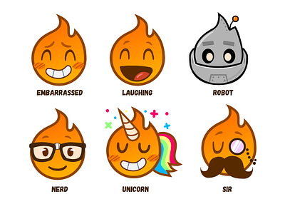 Flame Guy Variations affinity designer character design