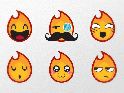 Flame Guy Faces cartoon emoticon illustration moustache