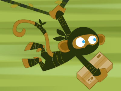 Jungle Ninja cartoon character illustration monkey ninja