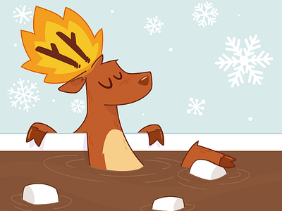 Hot Cocoa Hot Tub animal cartoon character design mug winter
