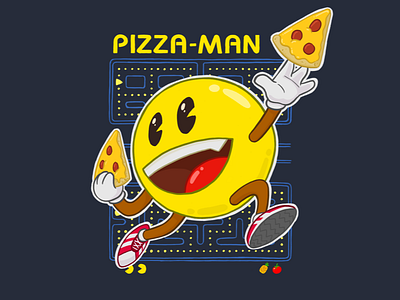 Pizza Man Shirt Design apparel cartoon character design illustration procreate