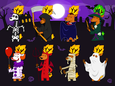 Halloween Flamedeer affinity designer character character design illustration