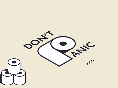 Don't Panic 2020 2020 animation design illustration minimal panic simple toilet paper vector