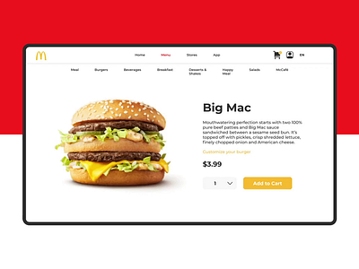 Customize Your Burger / Cart Concept McDonald's UI/UX redesign animation burger cart design menu transition ui ui ux webdesign