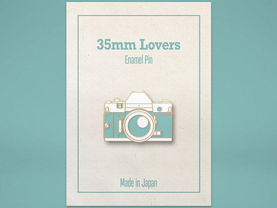 Film Camera Enamel Pin Design 35mm blue design enamelpin film camera illustration minimal pin vector vintage