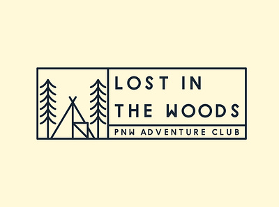 Lost in Woods PNW Sticker Design badge design illustration minimal nature pacific northwest pnw simple travel vector