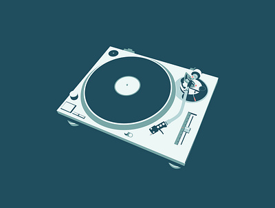 Trun Table blue design dj illustration turntable vector