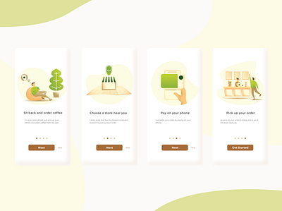 Starbucks Onboarding Redesign UI/UX app coffee concept design illustration minimal mobile onboarding onboarding ui redesign starbucks ui uiux ux vector