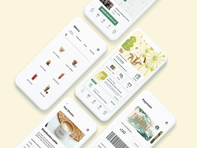 Starbucks UI/UX Redesign adobe xd app coffee design flat design icon illustration minimal starbucks ui ux vector