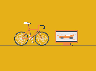 What I like Series #3 back to the future bicycle bike design illustration minimal movie orange simple tv vector