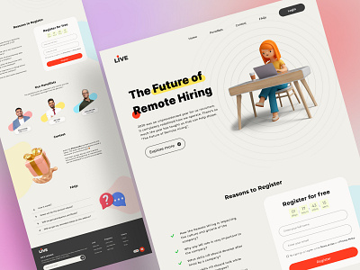 Hiring Platform Home Page 2022 trends 3d home page app design apptales branding case study design insiprartions hiring platform homepage mobile app research trending designs ui challenges ui design uiux design visual design webapplication