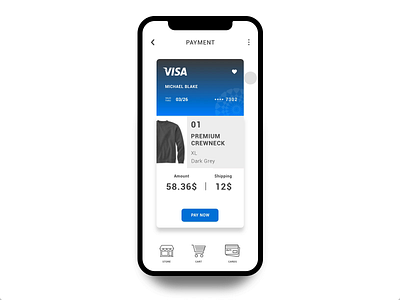 Payment interface adobe xd motion design payment store training ui design