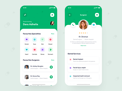 Find The Surgeon app app design branding clean clean design color design doctor green interface ios iphone medical minimal mobile simple ui ui design user interface ux