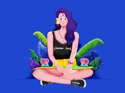 Skater Girl design illustration 插图 设计