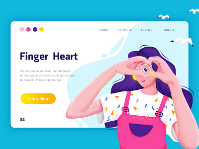 Finger heart design illustration web 插图 设计