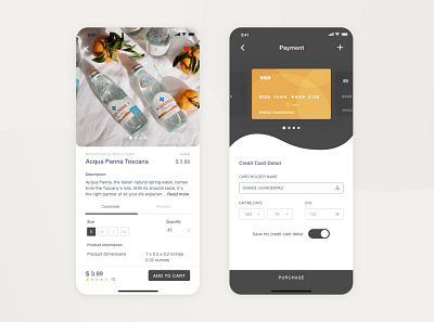 Daily UI Challenge #002 ▹ Checkout Credit Card app app design black and white checkout credit card credit card checkout design mobile ui orange payment product purchase shopping ui yellow