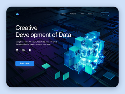 Creative Development of Data 3d app branding design icon ui ux