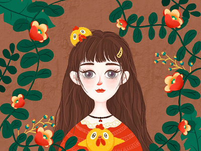 Cute Girl 1 design illustration illustrator ui ux website