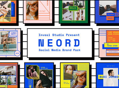 [FREEBIES] Neord Social Media Brand 90s branding design instagram memphis retro social media templates