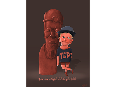 Ted and sculpture in ZOO illustration sculpture son zoo