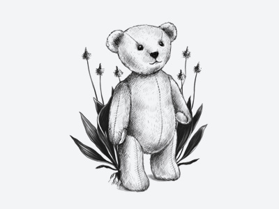 Teddy bear bear engraving illustration teddy