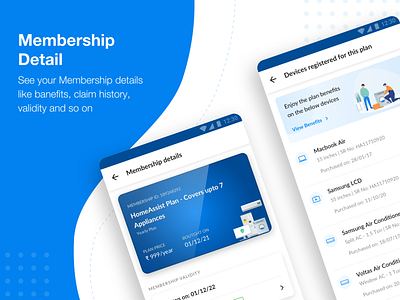Membership Detail Page card expire expiring list membership oneassist plan subscription ui user user research
