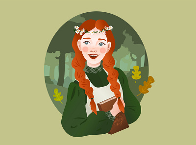Anne adobe illustrator anne character design fanart forest girl illustration illustration illustrator inktober vector