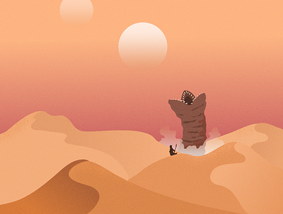 Dune adobe illustrator desert dunes gradient design illustration sci fi vector
