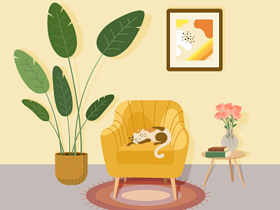 Sleep adobe illustrator animal art cat art cats illustration vectober2020 vector vectorart