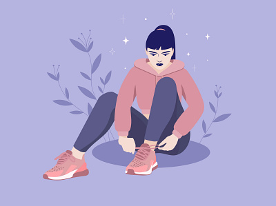 Sneakers adobe illustrator character design girl illustration illustration inktober shoes sneakers vectober2020 vectorart woman illustration