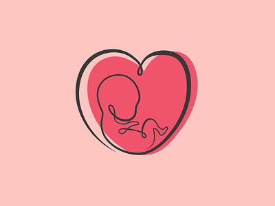 Baby Logo adobe illustrator baby continuous line fetus health illustration lineart logo obstetrics vectorart